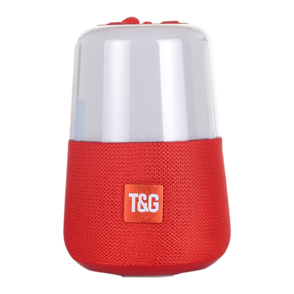 T&G TG168 Portable Wireless Bluetooth V5.0 Stereo Speaker with Handle, Built-in MIC, Support Flashing LED Light & TF Card & U Disk & AUX IN & FM(Red)