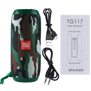T&G TG117 Portable Bluetooth Stereo Speaker, with Built-in MIC, Support Hands-free Calls & TF Card & AUX IN & FM, Bluetooth Distance: 10m(Green)