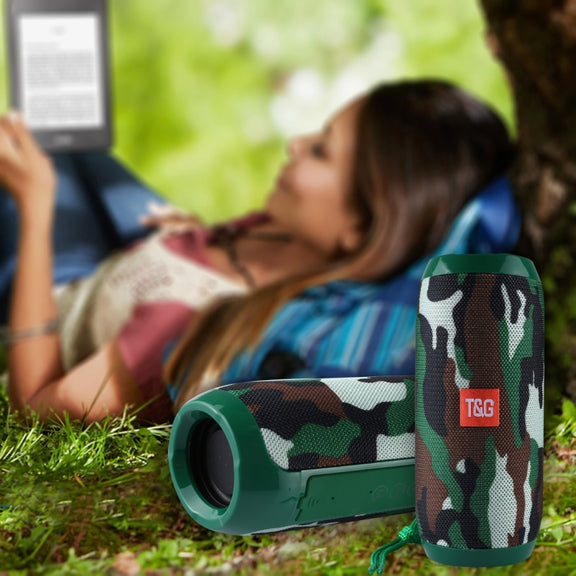 T&G TG117 Portable Bluetooth Stereo Speaker, with Built-in MIC, Support Hands-free Calls & TF Card & AUX IN & FM, Bluetooth Distance: 10m(Green)