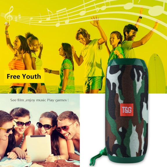 T&G TG117 Portable Bluetooth Stereo Speaker, with Built-in MIC, Support Hands-free Calls & TF Card & AUX IN & FM, Bluetooth Distance: 10m(Green)