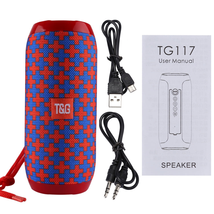 T&G TG117 Portable Bluetooth Stereo Speaker, with Built-in MIC, Support Hands-free Calls & TF Card & AUX IN & FM, Bluetooth Distance: 10m(Red)