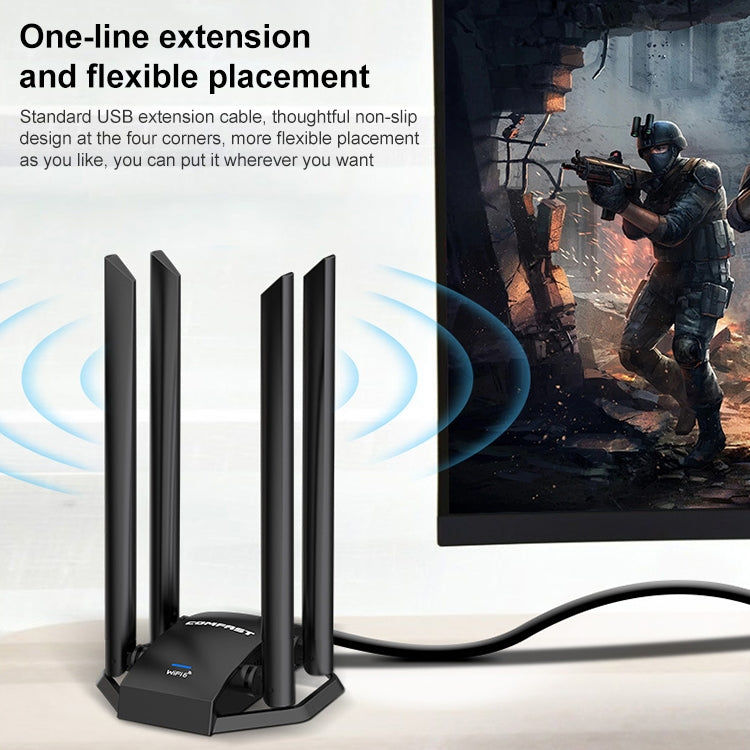 COMFAST CF-966AX Free-drive Dual Band 1800Mbps USB3.0 High Power Wireless WiFi 6 Adapter - free shipping - PMC Jewellery - Order now!