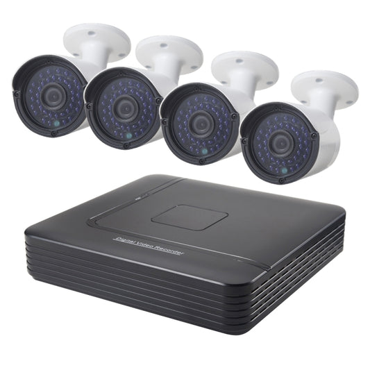A4B2 4Ch Bullet IP Camera NVR Kit, Support Night Vision / Motion Detection, IR Distance: 20m (A4B2/Kit 960P 1.3 Mega Pixel) - Video Recorder Kit by PMC Jewellery | Online Shopping South Africa | PMC Jewellery | Buy Now Pay Later Mobicred