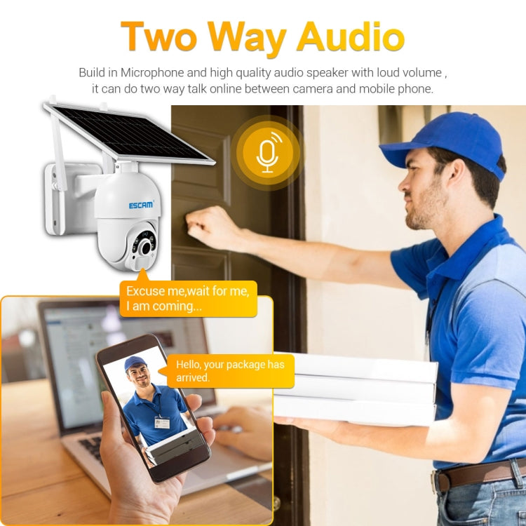 ESCAM QF450 HD 1080P 4G EU Version Solar Powered IP Camera without Memory, Support Two-way Audio & PIR Motion Detection & Night Vision & TF Card - free shipping - PMC Jewellery - Order now!