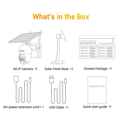 ESCAM QF450 HD 1080P 4G EU Version Solar Powered IP Camera with 128G Memory, Support Two-way Audio & PIR Motion Detection & Night Vision & TF Card - free shipping - PMC Jewellery - Order now!