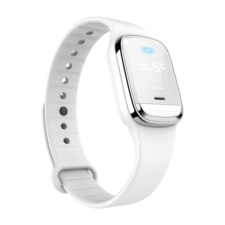 M20 Outdoor Ultrasonic Wave Mosquito Repellent Wristband with Clock & Body Temperature Test(White) - Repellent Wristband by PMC TechLife | Online Shopping South Africa | PMC TechLife | Buy Now Pay Later Mobicred