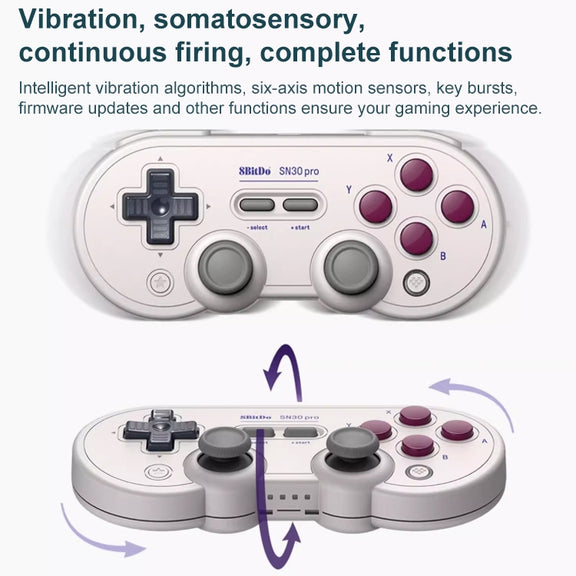 8BitDo SN30 Pro Bluetooth Gamepad Hall Version for Switch / Steam / PC / Android (White)