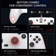 GameSir Nova Lite PC T4N Lite Bluetooth Wireless Gamepad Game Controller for Nintendo Switch (White)