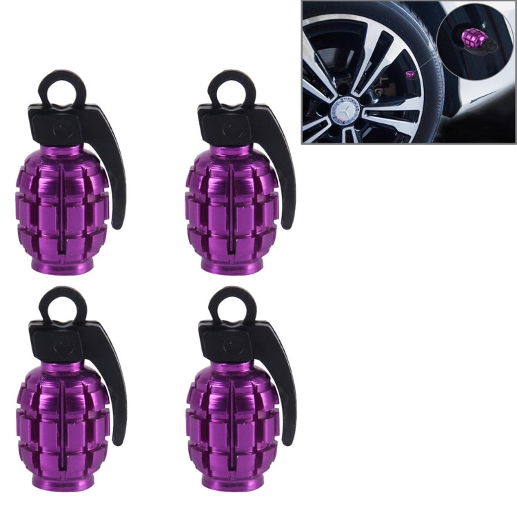 4 PCS Universal Car Tire Valve Caps(Purple) - Tire Valve Caps by PMC TechLife | Online Shopping South Africa | PMC TechLife | Buy Now Pay Later Mobicred