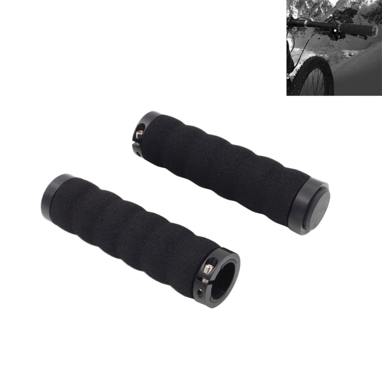 2 PCS AG30 Bicycle MTB Bike Lock-on Comfort Sponge Handlebar Hand-Stitched Grips(Black) - Bicycle Grips by PMC TechLife | Online Shopping South Africa | PMC TechLife | Buy Now Pay Later Mobicred