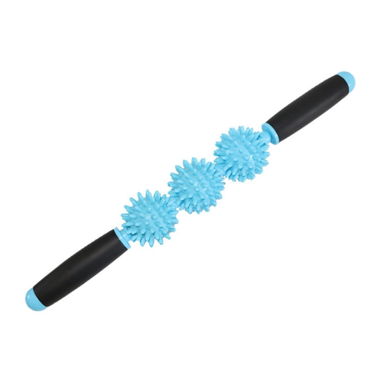 Yoga Health Care Triple Hedgehog Balls Neck Leg Hand Muscle Massage Stick(Blue)