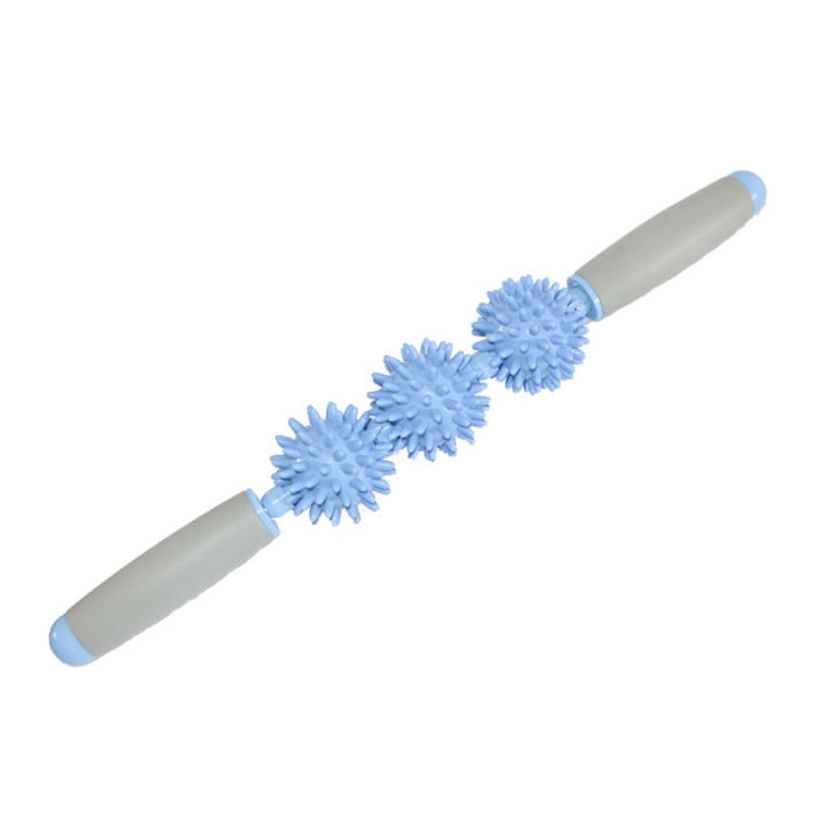 Yoga Health Care Triple Hedgehog Balls Neck Leg Hand Muscle Massage Stick(Purple)