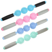 Yoga Health Care Triple Hedgehog Balls Neck Leg Hand Muscle Massage Stick(Purple)