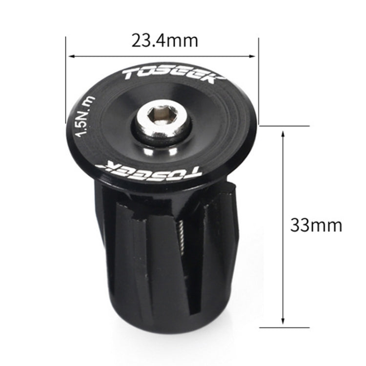 TOSEEK 1 Pair Mountain Bike Handlebar Grips Caps End Plug Aluminum Alloy Bicycle  Bar Ends Plug (Black) - Bicycle Grips by TOSEEK | Online Shopping South Africa | PMC Jewellery | Buy Now Pay Later Mobicred