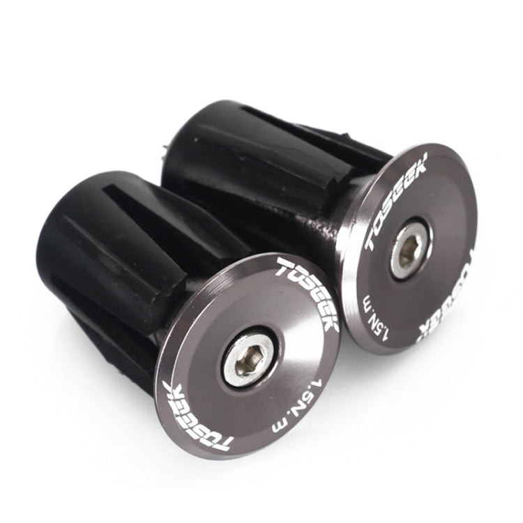 TOSEEK 1 Pair Mountain Bike Handlebar Grips Caps End Plug Aluminum Alloy Bicycle  Bar Ends Plug (Grey) - Bicycle Grips by TOSEEK | Online Shopping South Africa | PMC Jewellery | Buy Now Pay Later Mobicred