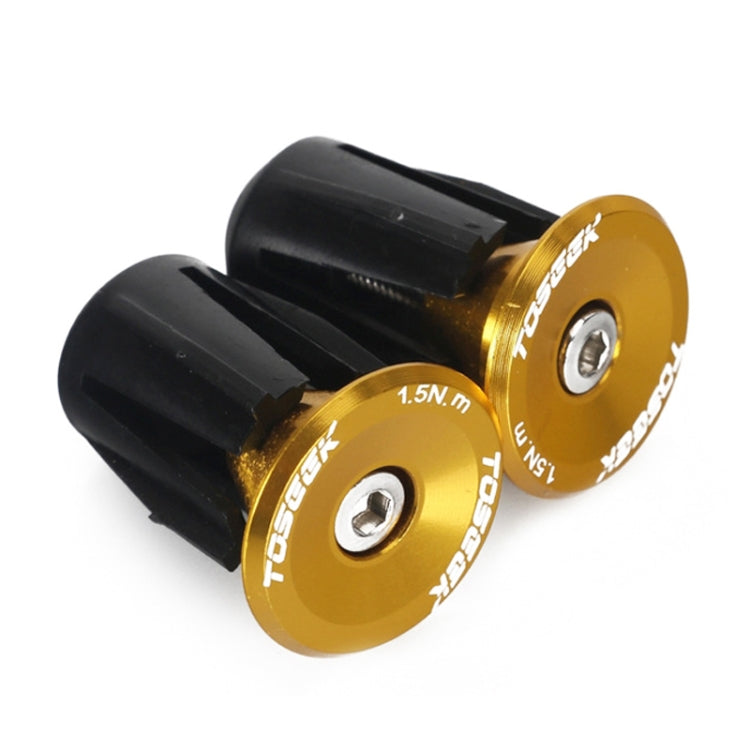 TOSEEK 1 Pair Mountain Bike Handlebar Grips Caps End Plug Aluminum Alloy Bicycle  Bar Ends Plug (Gold) - Bicycle Grips by TOSEEK | Online Shopping South Africa | PMC Jewellery | Buy Now Pay Later Mobicred