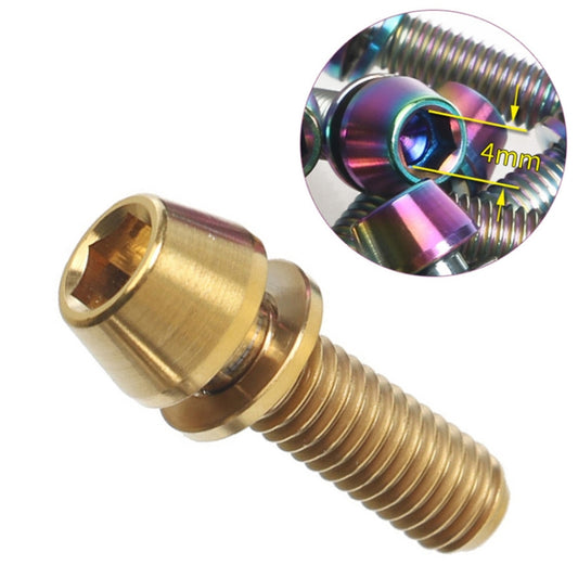 TOSEEK Bicycle Handlebar Stem Screw Titanium Alloy M5x16mm Mountain Bike  Fixed Gear Handlebar Stem Screw with Gasket (Gold) - Bicycle Grips by TOSEEK | Online Shopping South Africa | PMC Jewellery | Buy Now Pay Later Mobicred