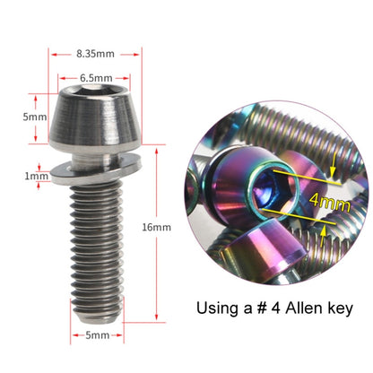 TOSEEK Bicycle Handlebar Stem Screw Titanium Alloy M5x16mm Mountain Bike  Fixed Gear Handlebar Stem Screw with Gasket (Titanium Color) - Bicycle Grips by TOSEEK | Online Shopping South Africa | PMC Jewellery | Buy Now Pay Later Mobicred