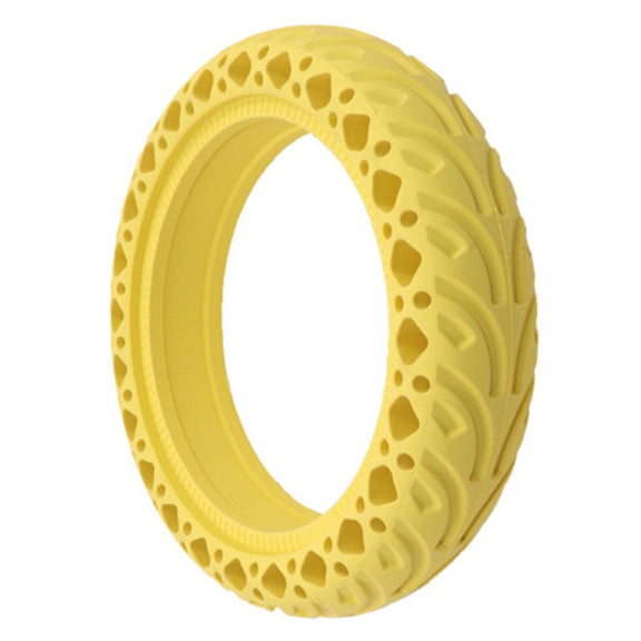 8.5 inch Electric Scooter Wear-resistant Shock-absorbing Decorative Pattern Tire Honeycomb Solid Tire, Suitable for Xiaomi Mijia M365(Yellow)