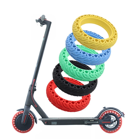 8.5 inch Electric Scooter Wear-resistant Shock-absorbing Decorative Pattern Tire Honeycomb Solid Tire, Suitable for Xiaomi Mijia M365(Green)