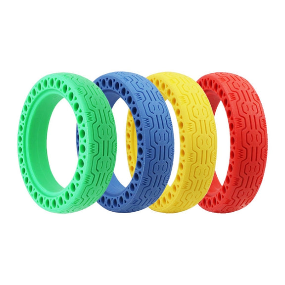 8.5 inch Electric Scooter Wear-resistant Shock-absorbing Decorative Pattern Tire Honeycomb Solid Tire, Suitable for Xiaomi Mijia M365(Green)