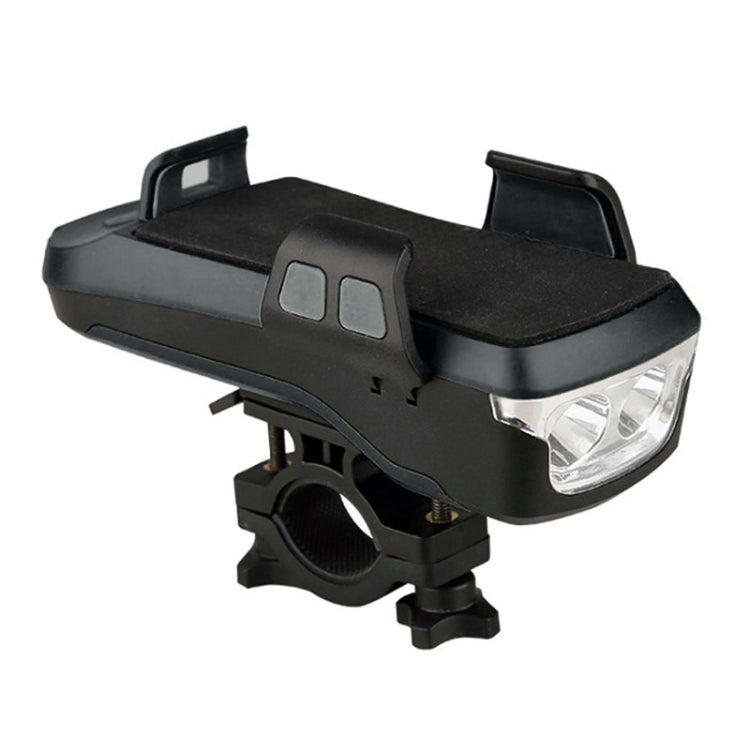 Multifunction 4  in 1 Phone Holder Bicycle Bell Cycling Lamp Flashlight(Black) - Headlights by PMC TechLife | Online Shopping South Africa | PMC TechLife | Buy Now Pay Later Mobicred