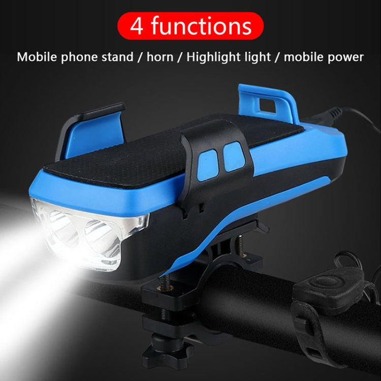 Multifunction 4  in 1 Phone Holder Bicycle Bell Cycling Lamp Flashlight(Black) - Headlights by PMC TechLife | Online Shopping South Africa | PMC TechLife | Buy Now Pay Later Mobicred
