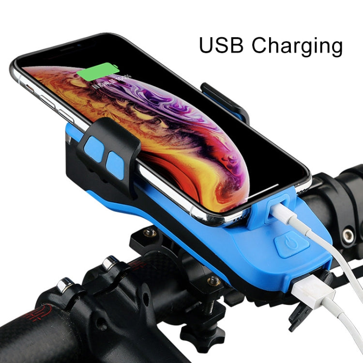 Multifunction 4  in 1 Phone Holder Bicycle Bell Cycling Lamp Flashlight(Blue) - Headlights by PMC TechLife | Online Shopping South Africa | PMC TechLife | Buy Now Pay Later Mobicred