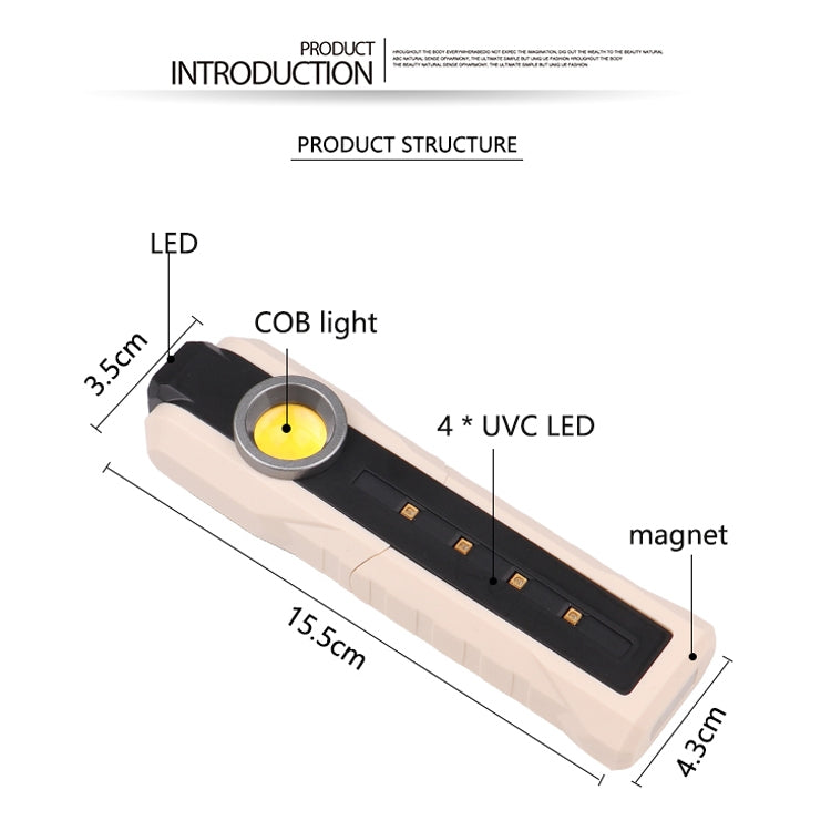 1902C 3 Lighting Mode Flashlight Rechargeable Lantern Disinfection Light UVA+UVC Antisepsis Lamp - Sterilizers by PMC Jewellery | Online Shopping South Africa | PMC Jewellery | Buy Now Pay Later Mobicred