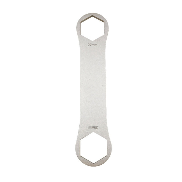 BIKERSAY BT050C Multifunctional Stainless Steel Bicycle Fork Wrench Double Head Spanner