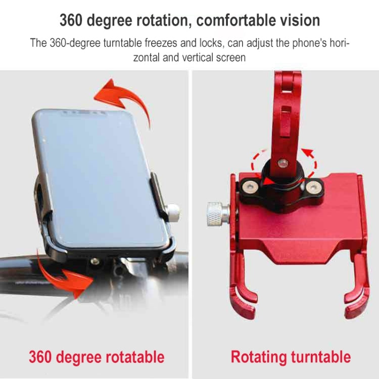 BIKERSAY MP008 Bike Motorcycle Aluminum Alloy Phone Holder Handlebar Clips (Red) - Holders by BIKERSAY | Online Shopping South Africa | PMC TechLife | Buy Now Pay Later Mobicred