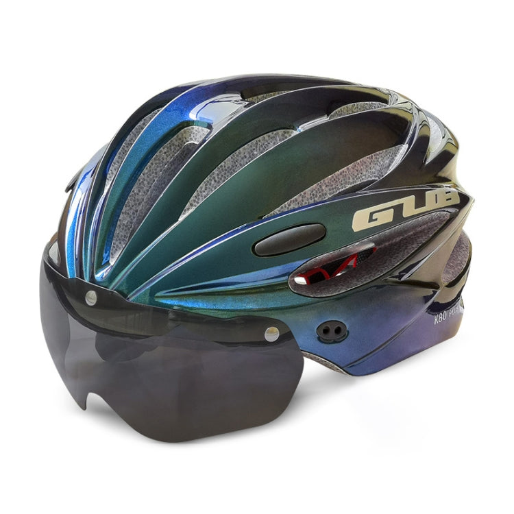 GUB K80 Plus Bike Helmet With Visor And Goggles(Gradient Blue) - Protective Helmet & Masks by GUB | Online Shopping South Africa | PMC TechLife | Buy Now Pay Later Mobicred