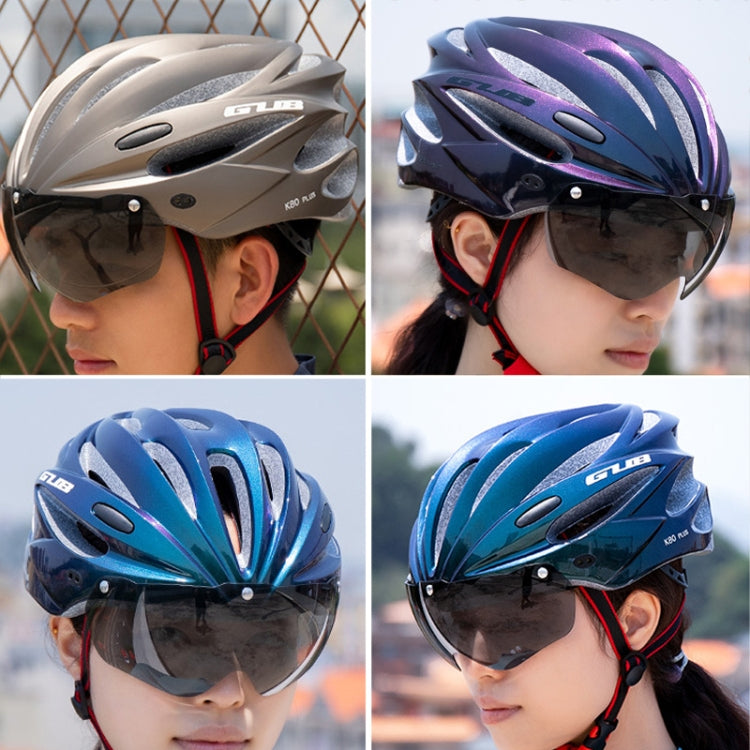 GUB K80 Plus Bike Helmet With Visor And Goggles(Gradient Blue)
