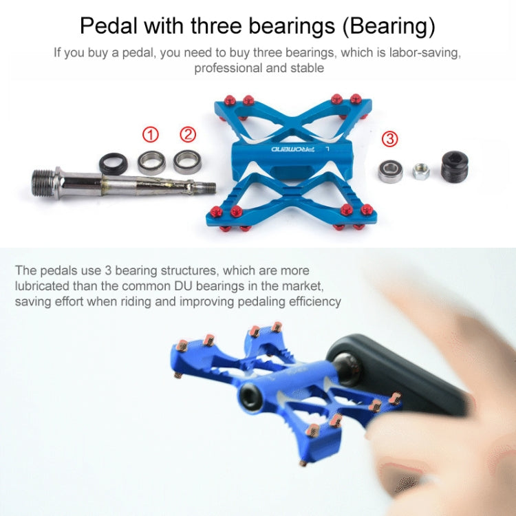 PROMEND PD-M56 1 Pair Mountain Bicycle Aluminum Alloy 3-Bearings Pedals (Blue) - free shipping - PMc TechLife - Order now!