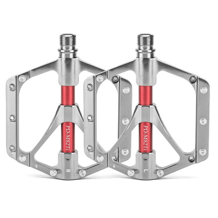 PROMEND PD-M82-TI 1 Pair Mountain Bicycle Titanium Alloy Shaft 3-Bearings Wide Pedals (Silver) - free shipping - PMc TechLife - Order now!