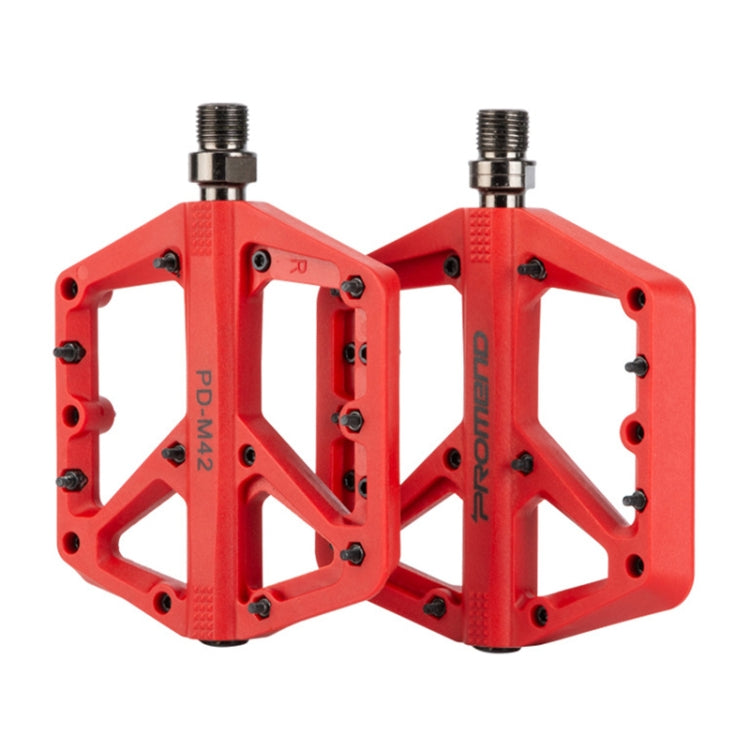 PROMEND PD-M42 1 Pair Mountain Bicycle Nylon High-speed Bearing Pedals(Red) - Pedals by PROMEND | Online Shopping South Africa | PMc TechLife | Buy Now Pay Later Mobicred