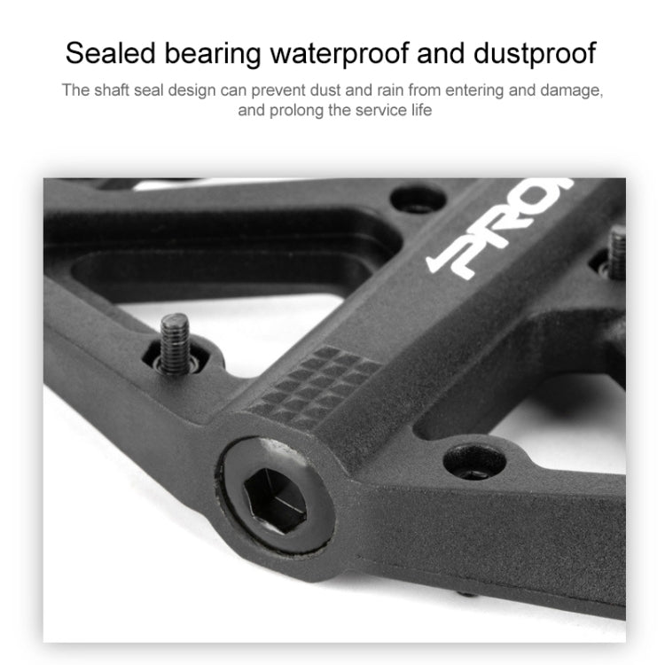 PROMEND PD-M42 1 Pair Mountain Bicycle Nylon High-speed Bearing Pedals(Black)