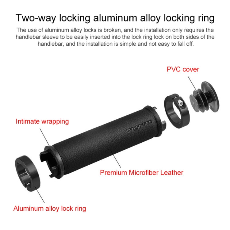 PROMEND GR-501 1 Pair Microfiber Leather Mountain Bicycle Grips Cover(Black Black) - free shipping - PMc TechLife - Order now!