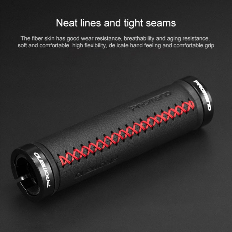 PROMEND GR-501 1 Pair Microfiber Leather Mountain Bicycle Grips Cover(Black Black)