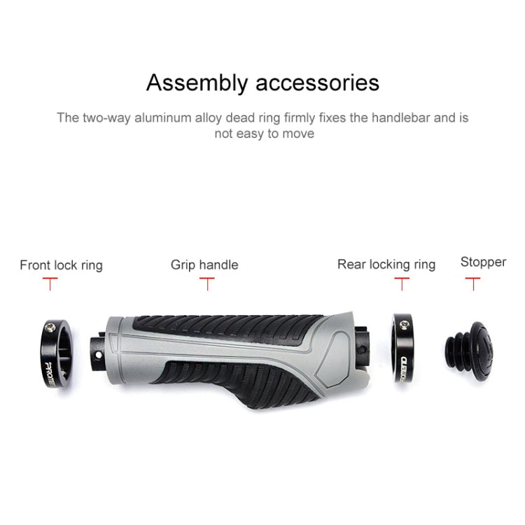 PROMEND GR-504 1 Pair TPR Ergonomic Ball Bicycle Grip Cover (Black Grey) - Bicycle Grips by PROMEND | Online Shopping South Africa | PMc TechLife | Buy Now Pay Later Mobicred