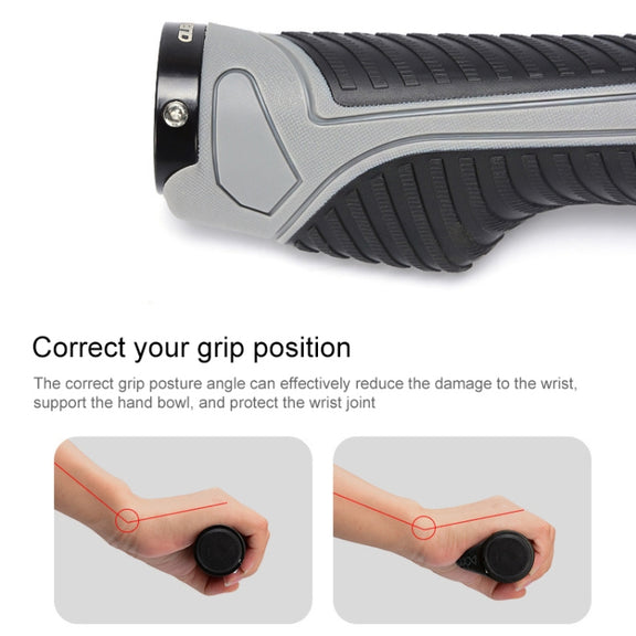 PROMEND GR-504 1 Pair TPR Ergonomic Ball Bicycle Grip Cover (Black Grey)