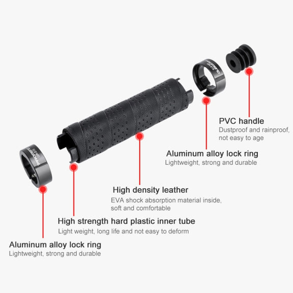 PROMEND GR-515 1 Pair Shock-absorbing Anti-skid Mountain Bike Grips Cover (Black)