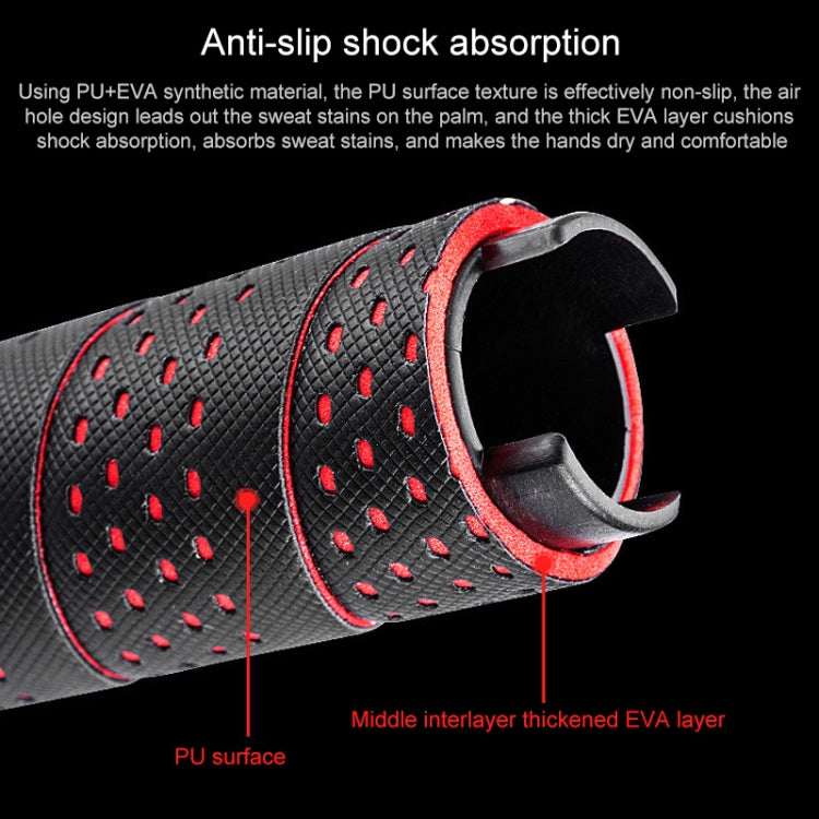 PROMEND GR-515 1 Pair Shock-absorbing Anti-skid Mountain Bike Grips Cover (Black)