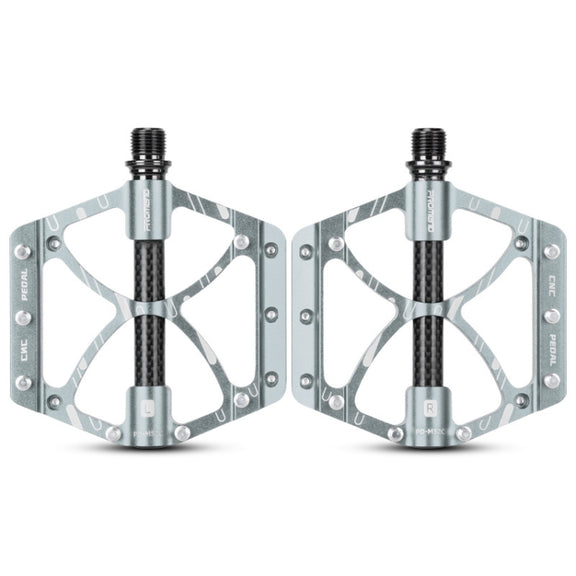 PROMEND PD-M52C 1 Pair Bicycle Aluminum Alloy + Carbon Fiber Tube Bearing Pedals (Titanium Color)