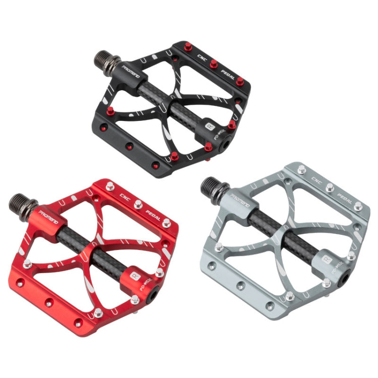 PROMEND PD-M52C 1 Pair Bicycle Aluminum Alloy + Carbon Fiber Tube Bearing Pedals (Red) - Pedals by PROMEND | Online Shopping South Africa | PMc TechLife | Buy Now Pay Later Mobicred