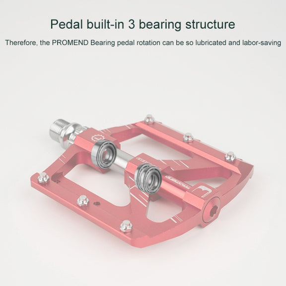 PROMEND PD-M88 1 Pair Mountain Bicycle Aluminum Alloy 3-Bearings Pedals (Titanium Color)
