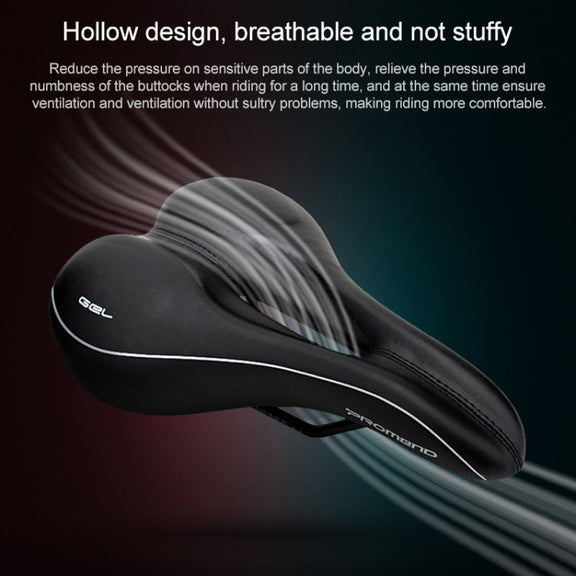 PROMEND SD-565 Hollow Breathable Silicone Bicycle Saddle (Black Red)