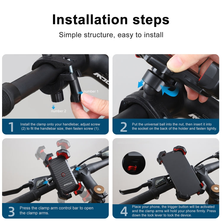 JOYROOM JR-ZS288 Bike Mobile Phone Mount Holder (Black) - Holders by JOYROOM | Online Shopping South Africa | PMC Jewellery | Buy Now Pay Later Mobicred