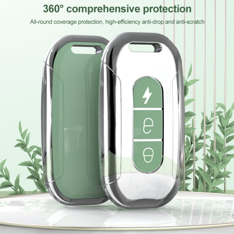 Electric Vehicle Key Electroplated TPU Case For AIMA C (White) - Car Key Cases by PMC TechLife | Online Shopping South Africa | PMC TechLife | Buy Now Pay Later Mobicred