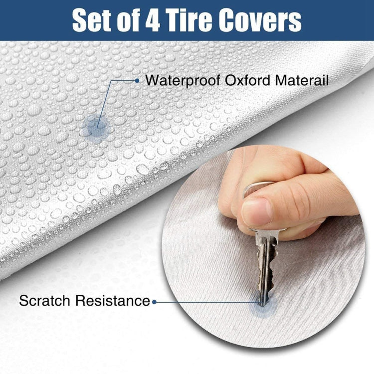 4PCS 210D Oxford Cloth RV Caravan Tire Dustproof and Waterproof Cover For 27-29 inch (Silver) - Window Foils & Solar Protection by PMC TechLife | Online Shopping South Africa | PMC TechLife | Buy Now Pay Later Mobicred